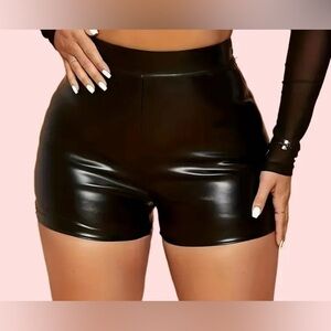 NEW - Faux PU Leather Yoga Shorts, Summer Fashion Tight Shorts, Women Activewear